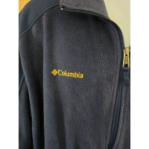 Vintage Columbia Univ of Michigan Fleece Jacket Full Zip Navy L - Picture 4 of 13